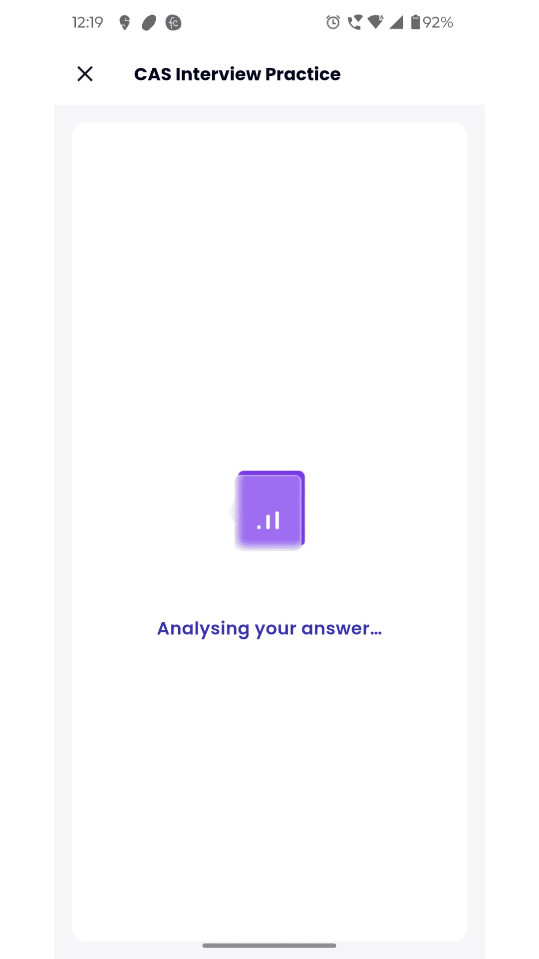 CAS Mock Interview screenshot